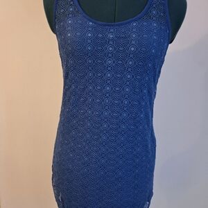 Chic Blue Lace Tank Top for Women